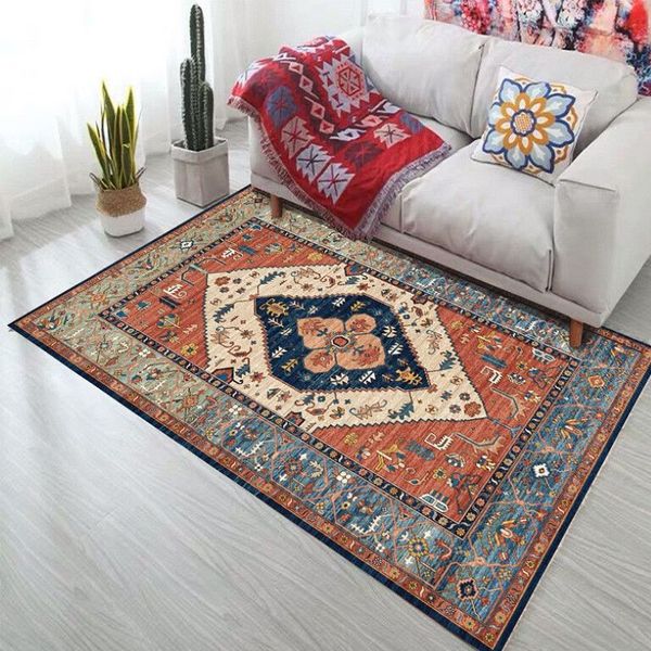 Tappeti stile persiano Boemia Tappeto antiscivolo per soggiorno Camera da letto Studio Tappeti rettangolari Boho Marocco Tappetini tapis etnici 201292v