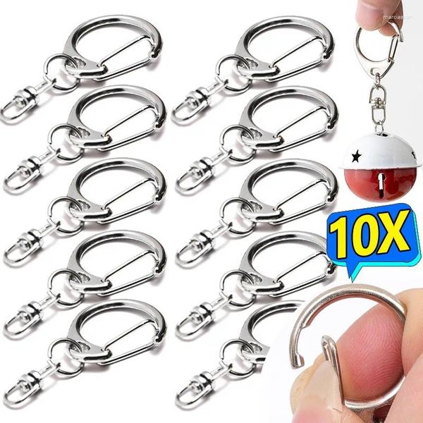 Chaveiros 1/10pcs metal em branco chaveiro c-tipo chaveiro split anel diy keyfob chave imprensa fecho chaveiro fivela liga de zinco