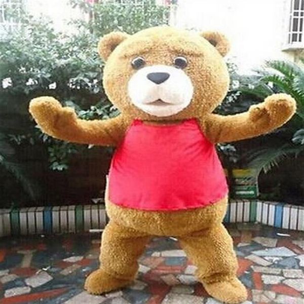 2019 mais quente ursinho de pelúcia de TED tamanho adulto fantasia de mascote de desenho animado de Halloween Chrismas vestido extravagante 249c