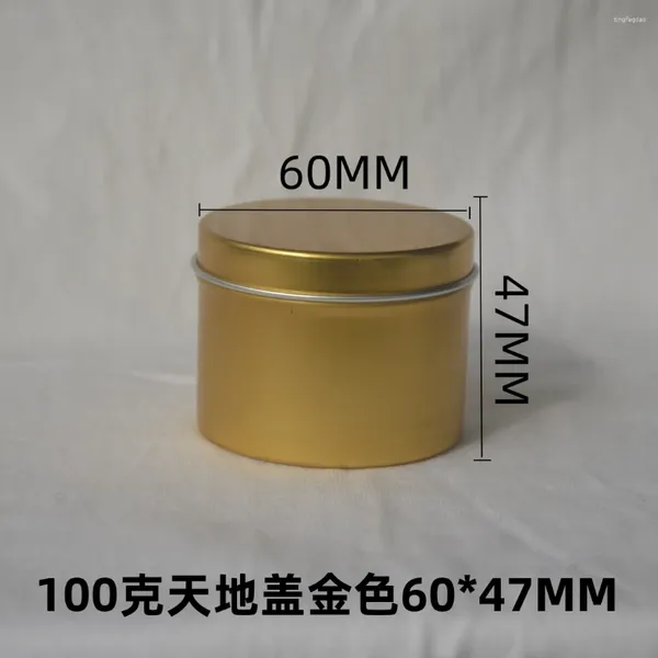 Depolama Şişeleri 100g 60mm 47mm Boş Alüminyum Mumlar Altın Kılıf Kozmetik Yüz Maskesi Konteyner Süslemeleri Doldurulabilir Şişe El Kremi Kavanoz