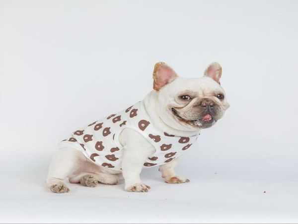 Evcil giyim köpek kıyafetleri moda yelek ayı baskı pamuk nefes alabilen tek parça yaz evcil köpek yelek fabrikası doğrudan S6908953