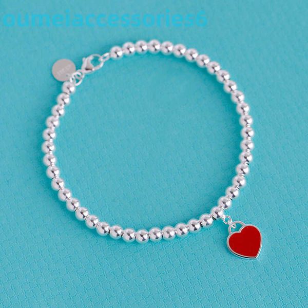 2024 designer de luxo marca jóias pulseiras s925 sterling feminino amor vermelho buda contas prata coração pulseira