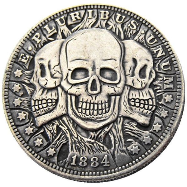 HB09 Hobo Morgan Dollar Schädel Zombie Skelett Kopie Münzen Messing Handwerk Ornamente Heimdekoration Accessoires279A