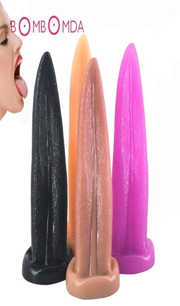 Tipo de língua Vibrador Vaginal Butt Plug Estimulador Massageador Macio Pvc Big Phallus Vibrador Brinquedos Eróticos Masturbador Feminino Produtos Adultos T4906137