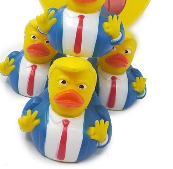 85cm Trump Kauçuk Squeak Bath Ducks Yenilik Komik Donald Trump Ördek Bebek Çocuk Banyosu Toys Karikatür Yüzen Su Oyuncak Mücadelesi Pres6269657