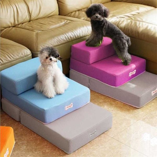 Escadas para animais de estimação malha respirável dobrável escadas para animais de estimação destacável cama para cães rampa 2 passos escada para cães pequenos filhote de cachorro gato gota y200330221f