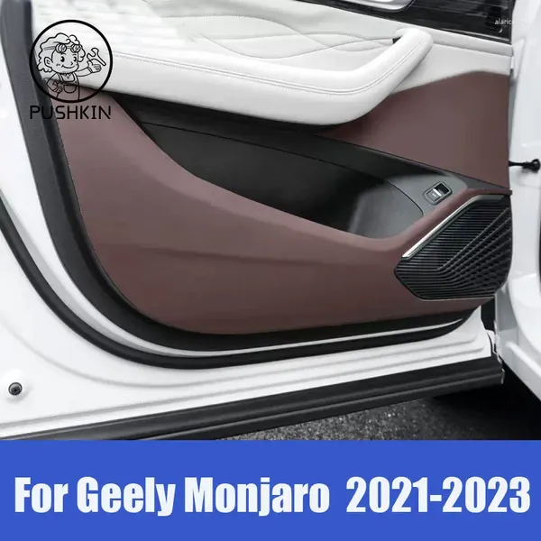 Accessori interni Auto Door Anti Kick Pad Pellicola di protezione in pelle per GEELY Monjaro KX11 2024 Adesivi protettivi Trim