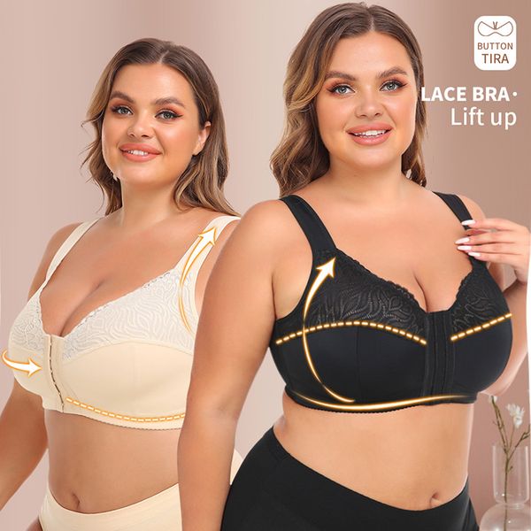 Tipo ajustado retrair peito supranumerário confortável plus size sutiãs embelezar o corpo colete estilo shapewear sutiã esportivo com fivela de três fileiras 445