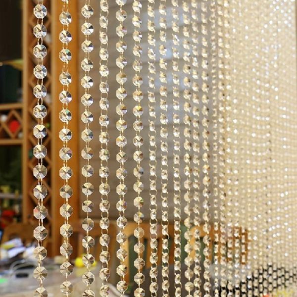 Tenda di perline di cristallo di vetro Soggiorno Camera da letto Porta finestra Decorazione di nozze266Z