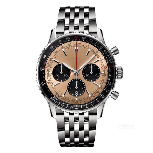 Relógio mecânico automático masculino 50mm 2024 novo relógio masculino quartzo luxo navitimer b01 dial marca cronógrafo cinto pulseira de aço relógio de pulso de alta qualidade b-7