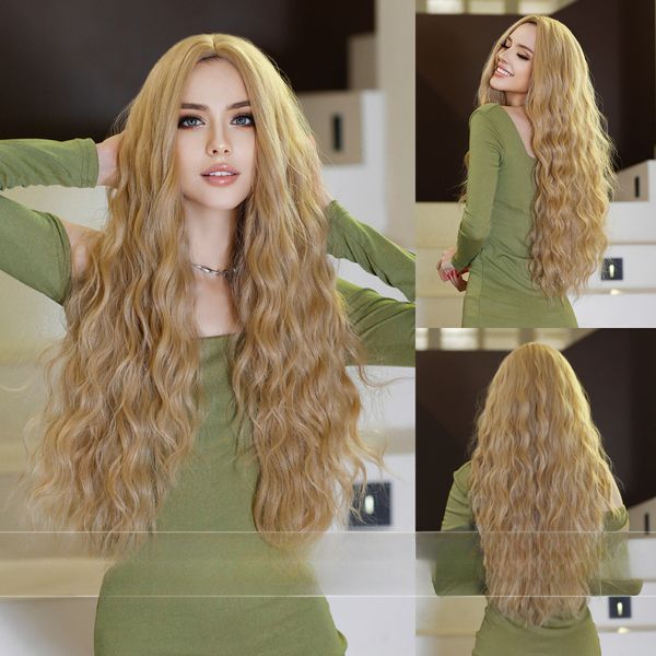 Großhandelspreise Premier Highlight Farbe Virgin Haar Natürliche Welle 360 Spitze Perücke Echthaar Frontal 26 Zoll Perücke mit Babyhaar schnelle Lieferung