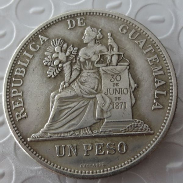 GUATEMALA 1897 1 PESO Copiar moeda de alta qualidade3093