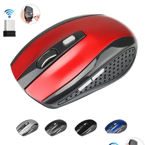 Mouse Mouse ottico wireless USB da 2,4 GHz con ricevitore Portatile Smart Sleep a risparmio energetico per computer Tablet Pc Laptop Desktop Bianco Dr Otczg