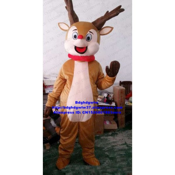 Trajes da mascote Rudolph, a rena do nariz vermelho Charlie Milu Deer Mascot Costume Adulto personagem de desenho animado Scenic Spot Anime Costumes Zx1357