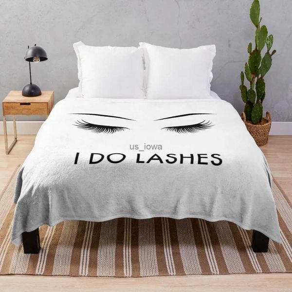 Cobertores Cobertor de cílios Black Girl LashesSublimation Cobertor Esteticista Presentes Lance para Lash Bed Sofá DecorQueen King Twin Size