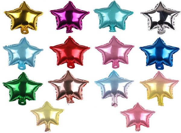 2020 10 Polegada FivePointed Star Foil Balões Cor Sólida 14 Cores Chá de Bebê Casamento Children039S Decorações de Festa de Aniversário 7319322