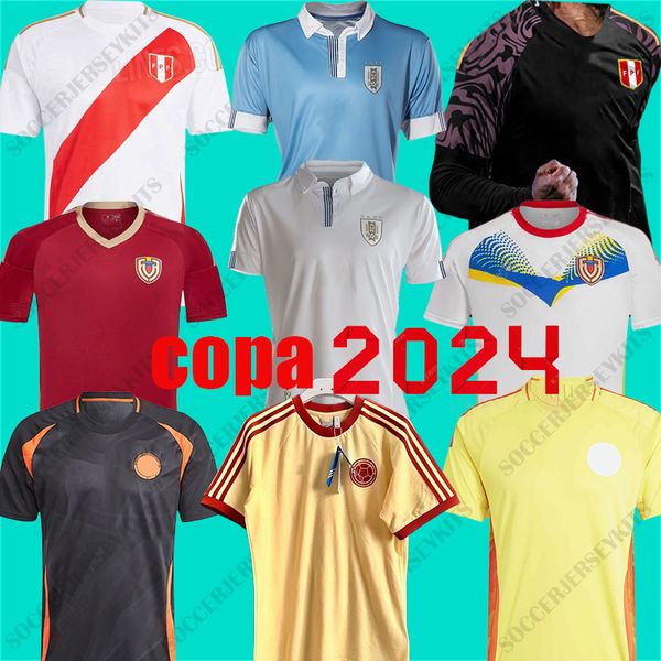 2024 Peru Occer Jerey Kolumbien Fußball Hirt Venezuela Retro Jerey Copa 2024 25 Uniform Copa America Männer Kid et Kit Uruguay Fußball Jerey Chile