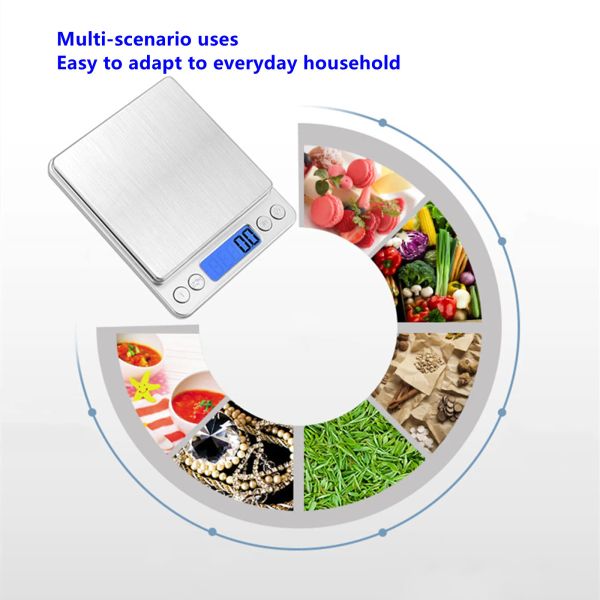 Кухонные цифровые весы для ювелирных изделий, вес для еды на грамм унции с ЖК-дисплеем, тара 3000 г/0,1 г