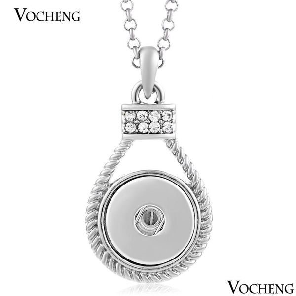 Ожерелья с подвесками оптом-оптом 10 шт./лот 18 мм Vocheng Ginger Snap Charms Ювелирные подвески Ожерелье с цепочкой из нержавеющей стали Dhuin