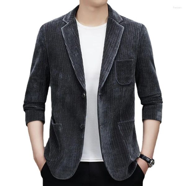 Abiti da uomo Giacca da uomo business casual in velluto a coste Giacca blazer monopetto nero / grigio