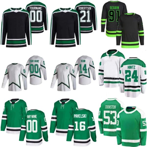 Hockey Jersey Dallas Custom Männer Frauen Jugend Dallas''Stars''Joe Pavelski Wyatt Johnston Jason Robertson Roope Hintz Miro Heiskanen Jamie Benn Tyler Seguin Thomas