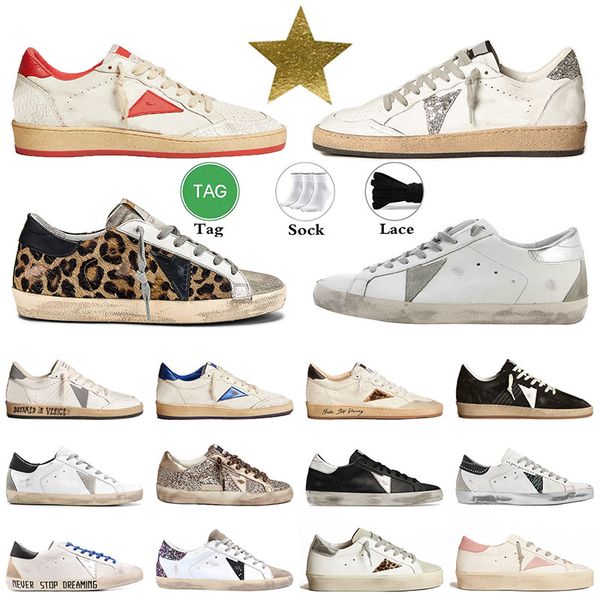 Top Quality Golden Goode Sneakers Mens Dress Sapatos Homens Designer Plataforma Sapato Treinadores Superstars Preto Branco Couro Prata Genuíno Snow Leopard Preto Sujo Mulheres