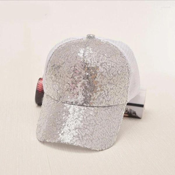 Berretto da baseball con paillettes 2024 Berretto da baseball con paillettes regolabile da donna, moda riflettente, snapback, cappello estivo primaverile Casquette