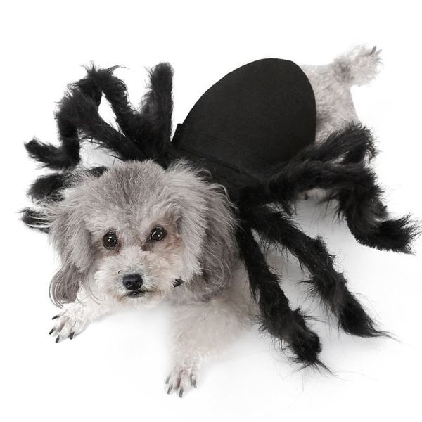 Одежда для домашних животных на Хэллоуин, плюшевый паук, наряд для маленьких собак, кошек, косплей, забавный костюм для вечеринки, костюм щенка для чихуахуа, йорка 2012281r