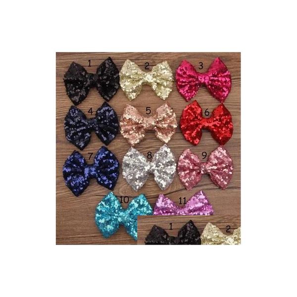 Acessórios de cabelo DIY Grandes Lantejoulas Arcos no Clipe de Jacaré Crianças Bling Bow Clips Bebê Hairclip Menina 400 Pçs / Lote Drop Delivery Kids Mate Otdyp