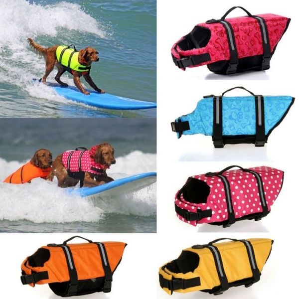 Pet köpek can yeleği güvenlik kıyafetleri için evcil hayvan hayatı yelek yaz kıyafetleri tasarrufu yüzme koruyucu mayo büyük köpek ceketi 25224e