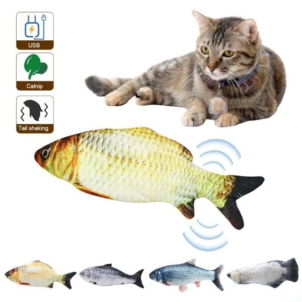 Cat oyuncakları elektrikli usb şarj simülasyon balık oyuncak komik interaktif evcil hayvanlar kedi ısırma için kedi