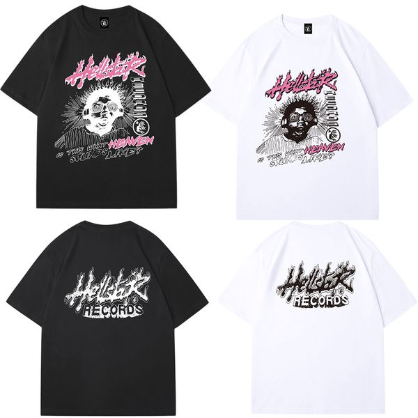 Tasarımcı T-Shirt Hellstar Gömlek Erkek Kıyafet Whiteshirt Grafik Gömlek All-Mwatch Summer Tshirt Street Graffiti Mektupları T-Shirt Retro Rappe Hip Hop Cehennem Yıldızı T Shirt