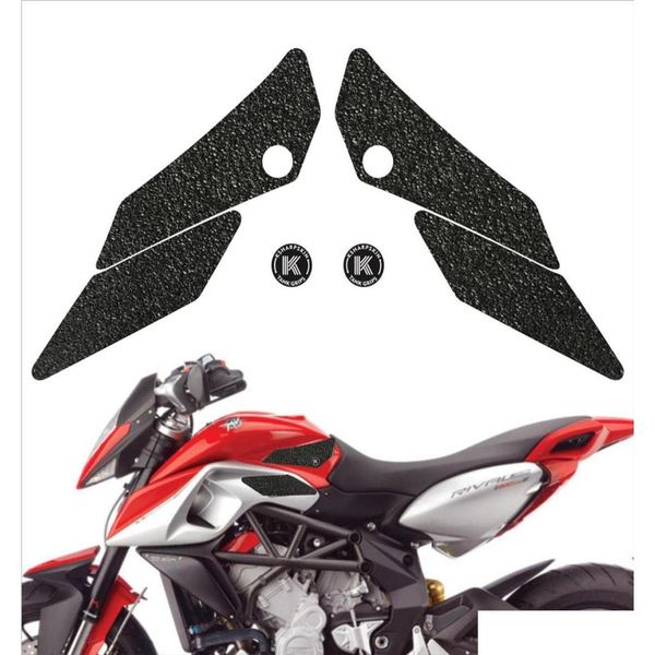 Adesivos para motocicleta, almofada de tração para tanque de combustível, fosco, antiderrapante, decalques de proteção lateral para Mv Agusta Rivale Stradale 8004413660 Drop Del Otzih