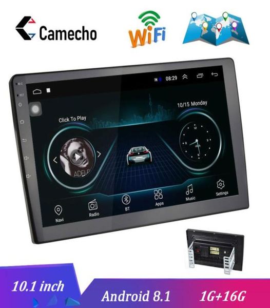 Camecho 10.1 polegada android 8.1 rádio do carro gps autoradio mp5 multimídia dvd player de vídeo bluetooth wifi espelho link áudio estéreo1104458