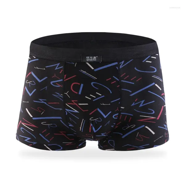 Cuecas marca moda sexy boxer shorts modal homens roupa interior plus size respirável macio homme cueca impressão fina