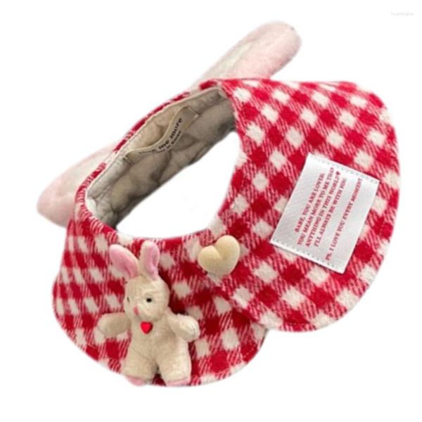 Abbigliamento per cani Decorazione del mantello per animali domestici Comodo fazzoletto da collo per gatti Costume pasquale scozzese Caldo cotone poliestere Sciarpa per cartoni animati