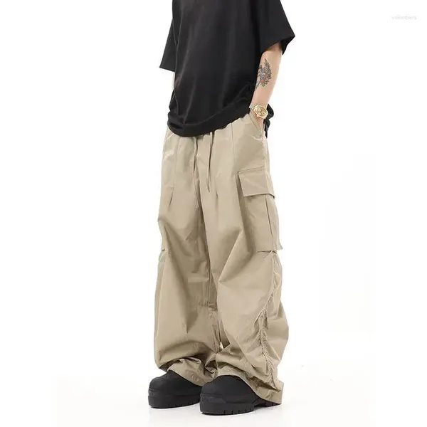 Pantaloni da uomo Retro Hip-Hop Cargo Sciolto Uomini E Donne Americani a gambe larghe Trailing Paracadutista Casual Streetwear Jogging