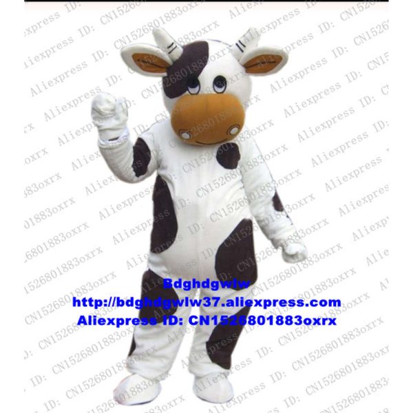 Trajes da mascote branco e preto leite vaca gado bezerro mascote traje personagem adulto hilariante engraçado fandango dança festa cx4045 frete grátis