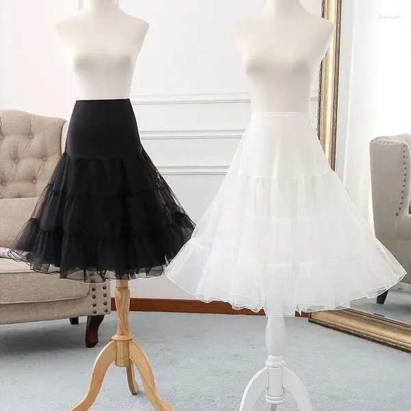 Etnik Giyim Ücretsiz Kısa Lolita Cosplay Petticoats Beyaz Organza Crinoline Gelin Anayasti Kadınlar Cadılar Bayramı Petticoat Rockabilly Tutu