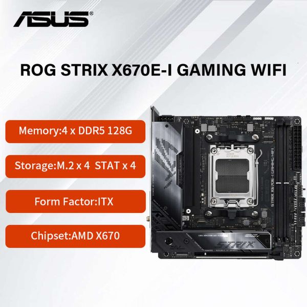 Новая материнская плата ASUS ROG STRIX X670E-I GAMING WIFI с разъемом AMD AM5DDR5, 2 x DIMM Max.64 ГБ