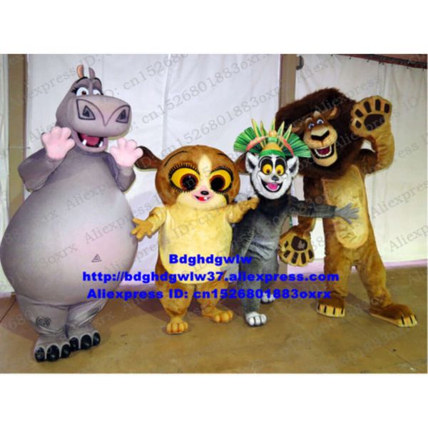 Trajes da mascote leão lemur gloria mort mascote traje adulto personagem dos desenhos animados terno terno jardim de infância pet shop simpósio anual zx2890