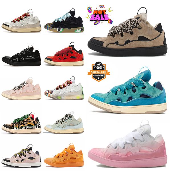 Mode Luxus Geprägte Mutter und Kind Designer Schuhe Casual Curb Sneaker Nappa Kalbsleder Wildleder Mesh Frauen Herren Flache Sport Trainer Plattform Turnschuhe Große Größe 46