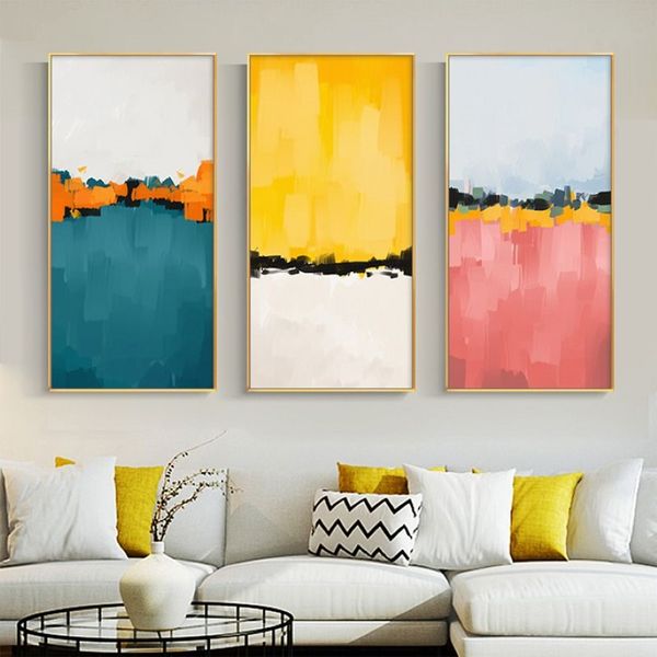 Abstrato colorido paisagem pintura em tela quadros de arte parede para sala estar quarto entrada decorativa picture178w