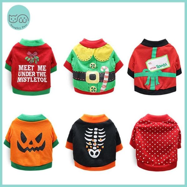 Abbigliamento per cani Pet Cat Costume di Halloween Vacanze di Natale Vestiti Abbigliamento invernale Maglione per cani di piccola taglia Cucciolo di Chihuahua239A