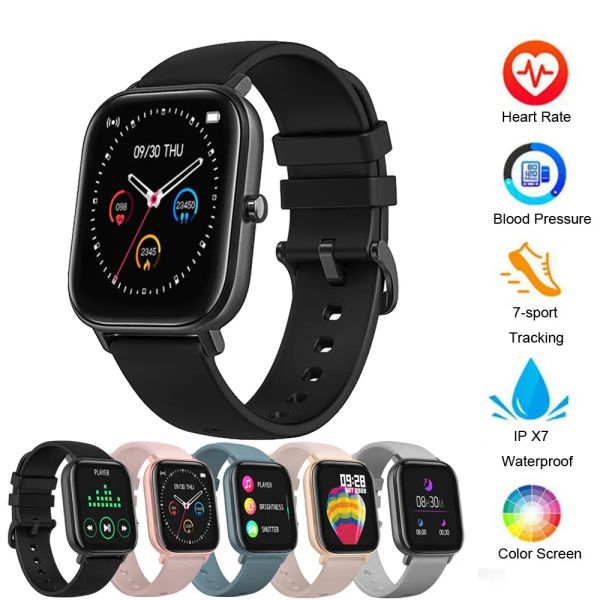 Id p8 relógio inteligente masculino relógios feminino ip67 à prova dip67 água rastreador de fitness esporte monitor freqüência cardíaca toque completo smartwatchs para amazfit gts xiaomi zz