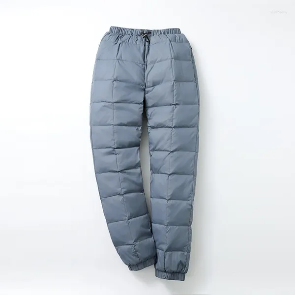 Damenhose Plus Größe 5XL 6XL Damen Herren Daunen 2024 Winter Hohe Taille 90% Weiße Ente Warme Gerade Weibliche Freizeithose