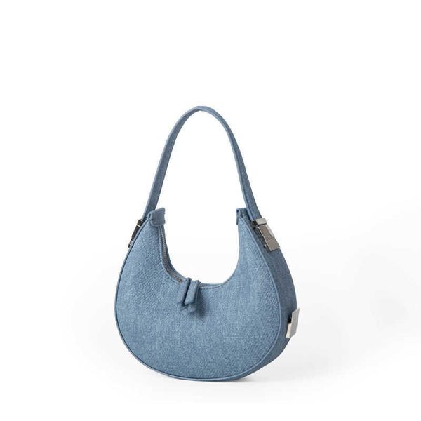 HBP Não-marca 2024 Nova chegada na moda Denim Underarm Bags Confortável Ombro Baixo Moq Senhoras Soft Clutched Bolsas Jean Bag para Mulheres