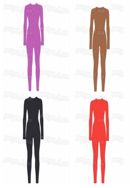 Pagliaccetti da donna a maniche lunghe Trendy Viola Marrone Nero Rosso Tuta imbottita con cerniera posteriore Design Costume intero8719049