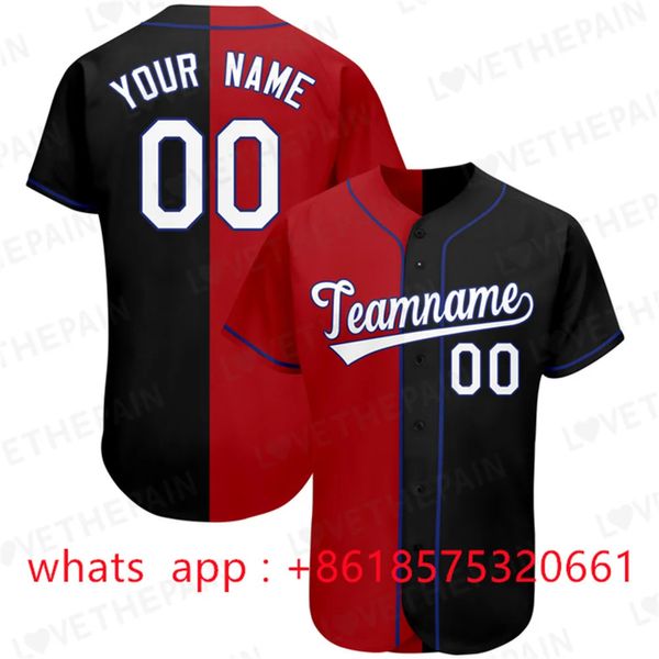 Benutzerdefinierter Baseball-Shirt-Druck, hochwertiges Kurzarm-Baseball-Trikot, Softball-Trikot, Spiel-Trainings-Shirt für Männer/Frauen/Kinder 240305