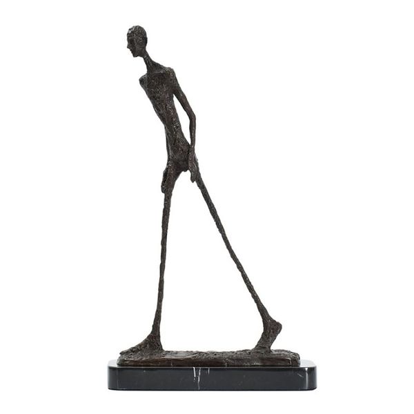 Statua di uomo che cammina in bronzo di Giacometti Replica scultura astratta di scheletro Collezione vintage Art Home Decor 210329294e